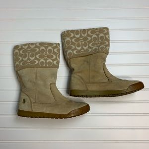 Coach Women’s Tatum Boots Logo Camel Size 8.5